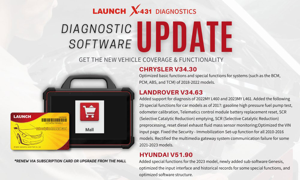 Launch X431 device diagnostic function upgrade