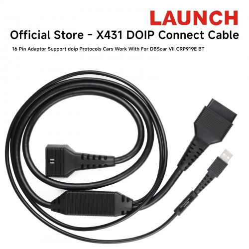 2024 Launch X431 DoIP Cable 16Pin for DBScar 7 DBScar VII Diagnostic Scanner CRP919X BT/ CRP919E BT/ Pro3 APEX/ ProS V5.0/X431 PRO3 ACE