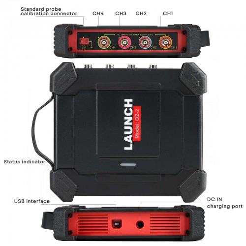 LAUNCH X431 O2-2 Scopebox Tester Oscilloscope (4 Channels) Digital Electrical analyzer USB Port Fit for X431 PAD VII, PAD V, PAD III, Pro3 APEX
