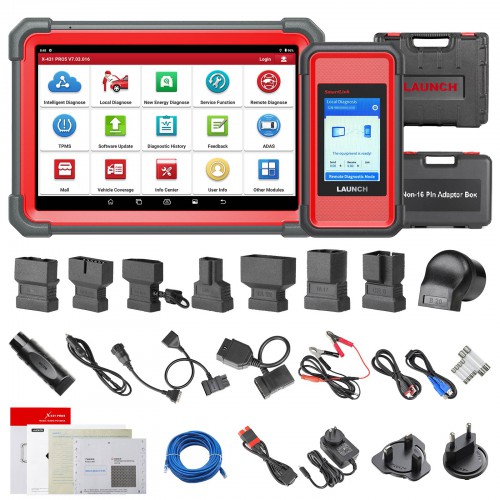 LAUNCH X431 PRO5 TypeC With J254 SmartLink 2.0 And Heavy Duty Truck Software License and Adapters Support 12V & 24V Cars and Trucks