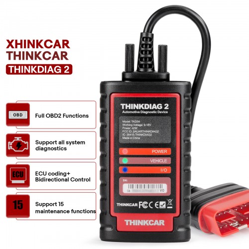 THINKCAR Thinkdiag 2 Bidirectional OBD2 All System Diagnostic Scanner for iOS & Android Support  CANFD, Bluetooth, 15+ Reset, ECU Coding, AutoVIN