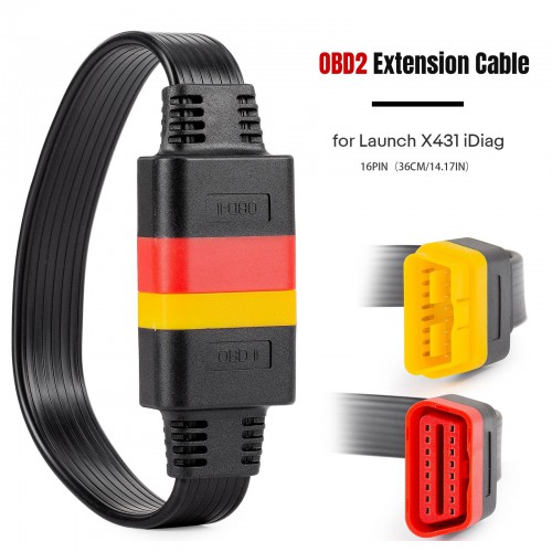 16PIN Extension Cable OBD2 Extension Cable for Launch X431 Pro5/PRO ELITE/ PROS ELITE/PROS MINI/Launch X431 V/X431 V+/Easydiag 3.0/ThinkDiag 36CM