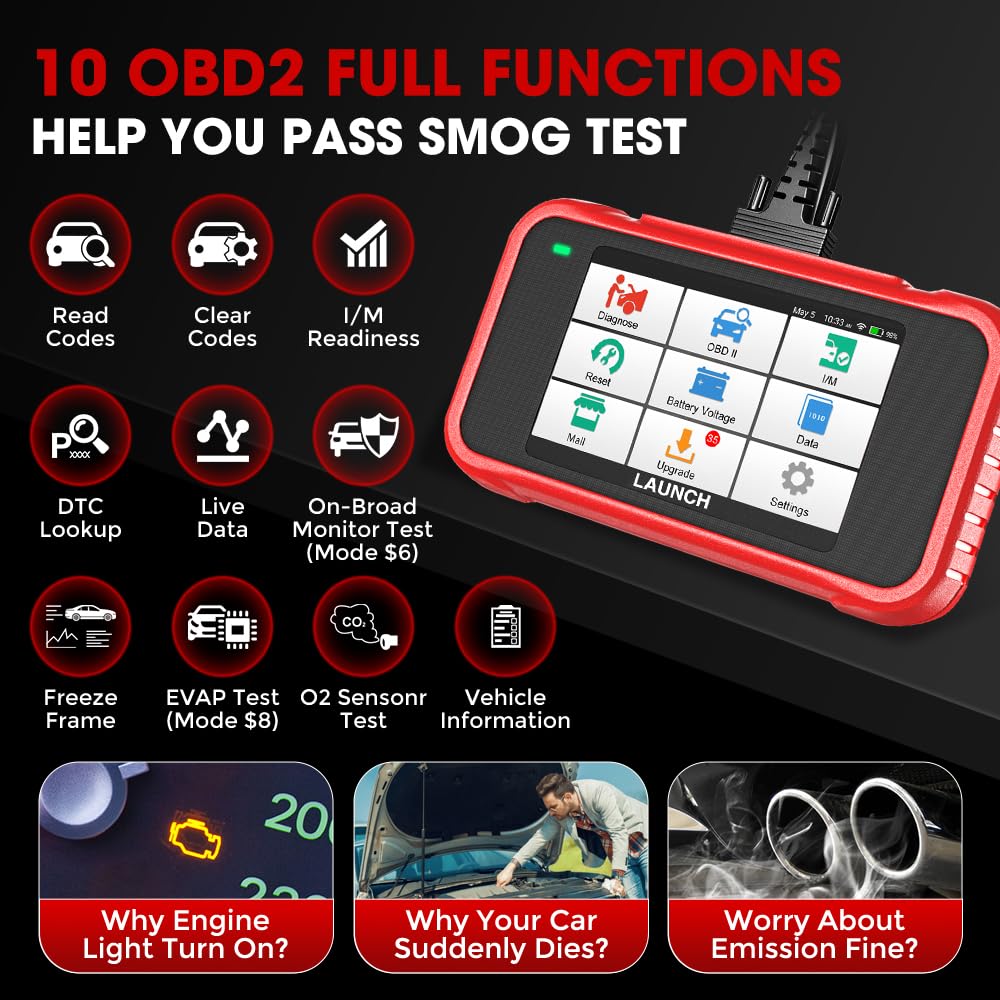 Launch X431 OBD2 Service Reset Scanner With 4 CRP129E System 8