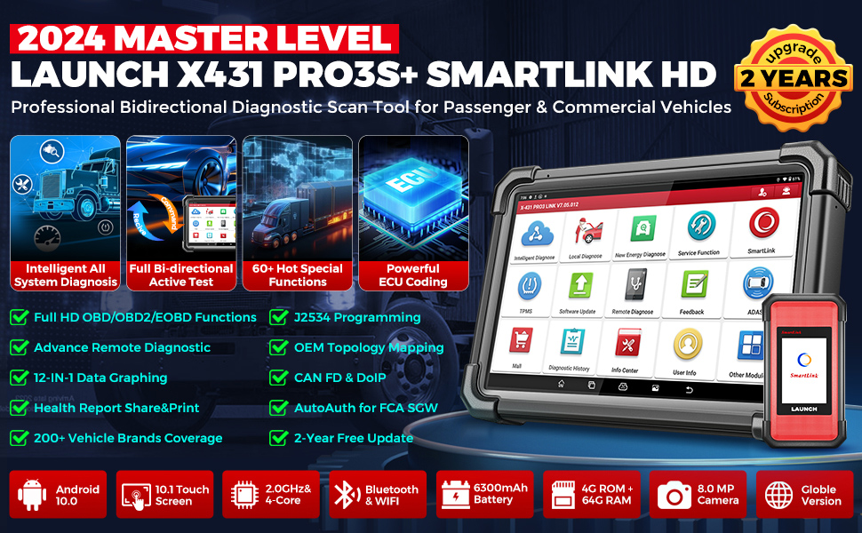 Launch X431 PRO3S+ SmartLink HD Features