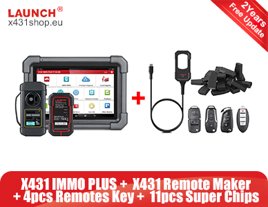 LAUNCH X431 IMMO PLUS Key Programmer + X431 Key Programmer and Remote Maker with 4pcs Universal Remotes Key and 11pcs Super Chips