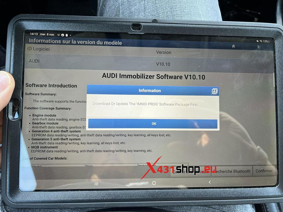 Launch X431 Pro5 cannot use IMMO Prog function