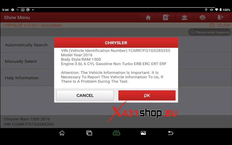 LAUNCH X431 IMMO Tool Guide-Add Chrysler ID46 Key